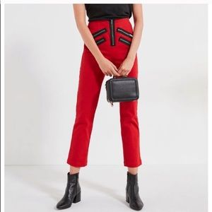 Urban Outfitters red pant with zippers